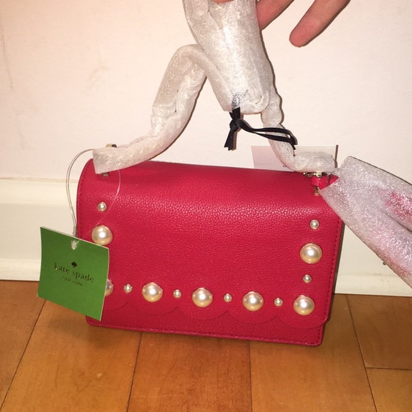 Kate Spade red hayes street pearl hazel bag - Picture 3 of 8